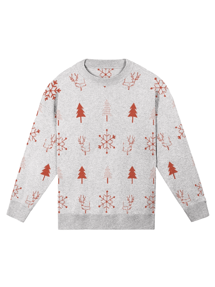 Winter Cozy Christmas Sweater | Red Tree Pattern Unisex Relaxed Fit product image (1)