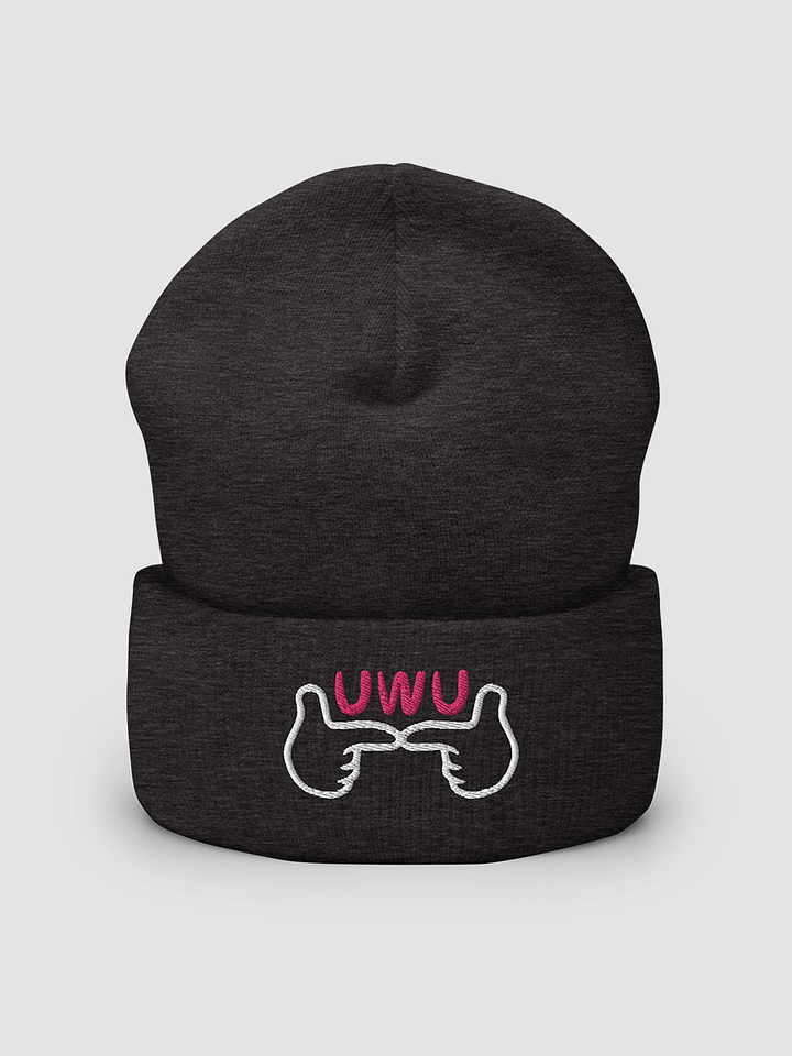 *UWU* Cuffed Beanie - White Threading product image (2)