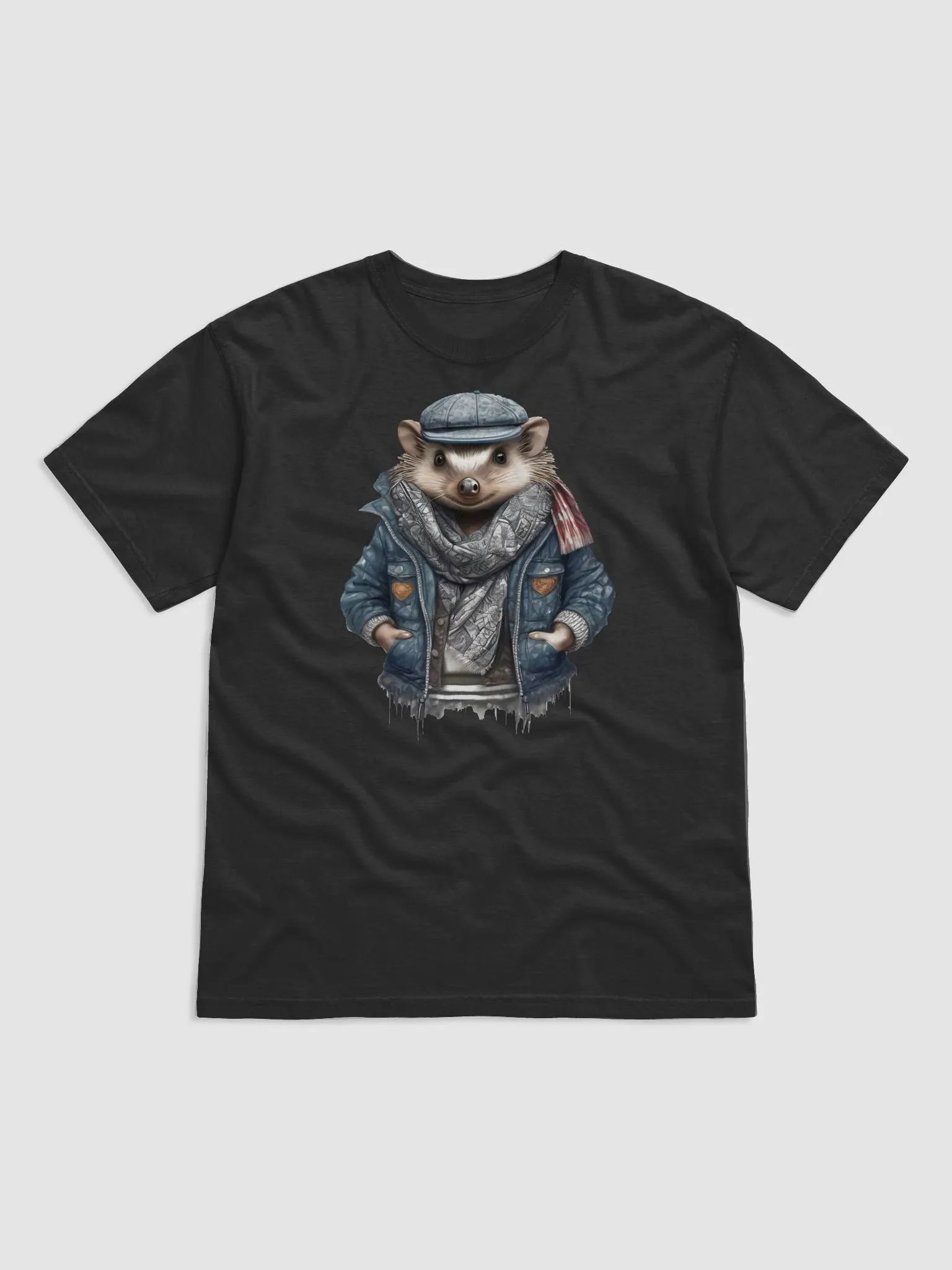Hedgehog wearing a jacket cap and a scarf product image (1)