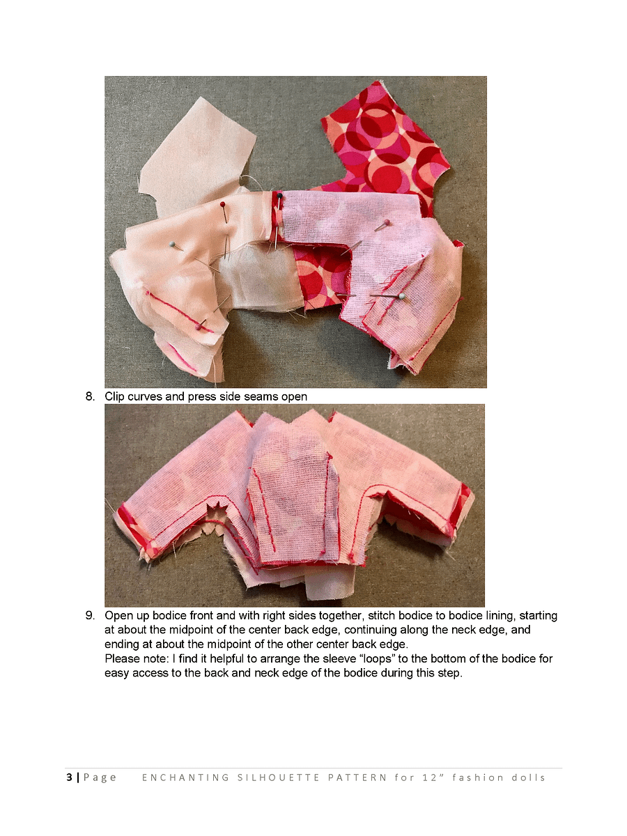 Enchanting Silhouette sewing pattern for 12" fashion dolls product image (3)