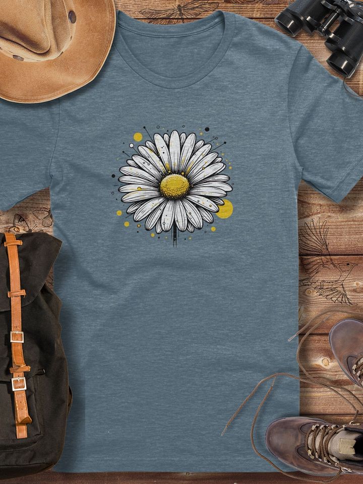 Daisy Flower T-Shirt, Hand-Drawn Floral Tee, Aesthetic Botanical Shirt, Minimalist Black and White Daisy Art, Gift for Nature Lovers product image (9)