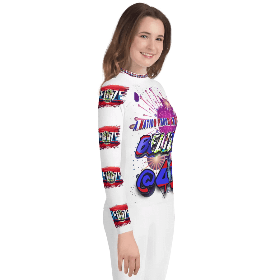 Belize Independence Day Youth Rash Guard product image (4)