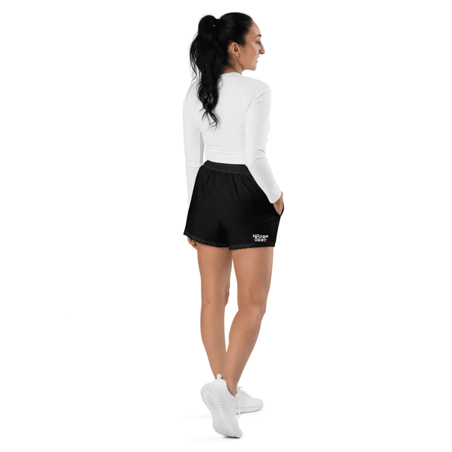 Unisex Athletic Shorts - Black - White HApex Gear White Logo product image (7)