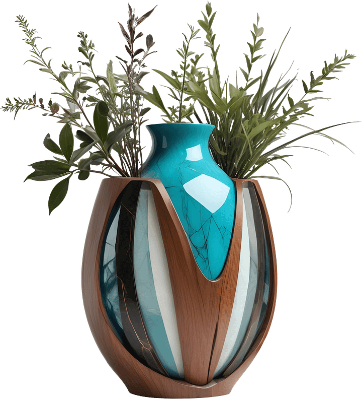 Collection song of the waves Art Deco Vase, PNG product image (1)