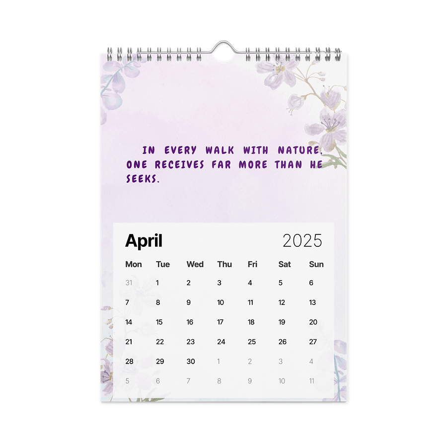 FLORAL INSPIRATIONAL QUOTES WALL CALENDAR 2026 product image (1)