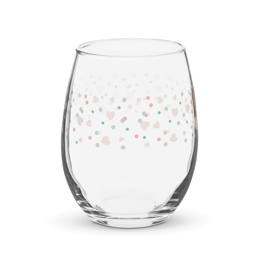 Simply Peachy Hearts and Dots Wine Glass product image (4)