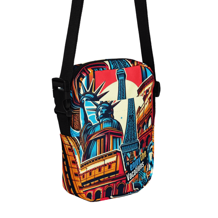 All-Over Print Utility Crossbody Bag | AI Design explore the world product image (1)