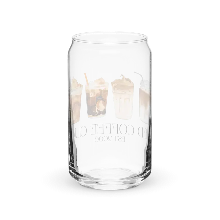 Iced Coffee Club Print Glass Can Cup With Or Without Lid product image (6)