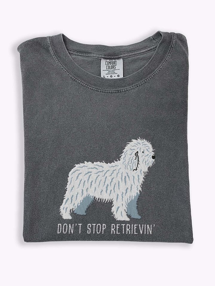 Don't Stop Retrievin' T-Shirt(Embroidered) of a Spanish Water Dog(White) product image (1)