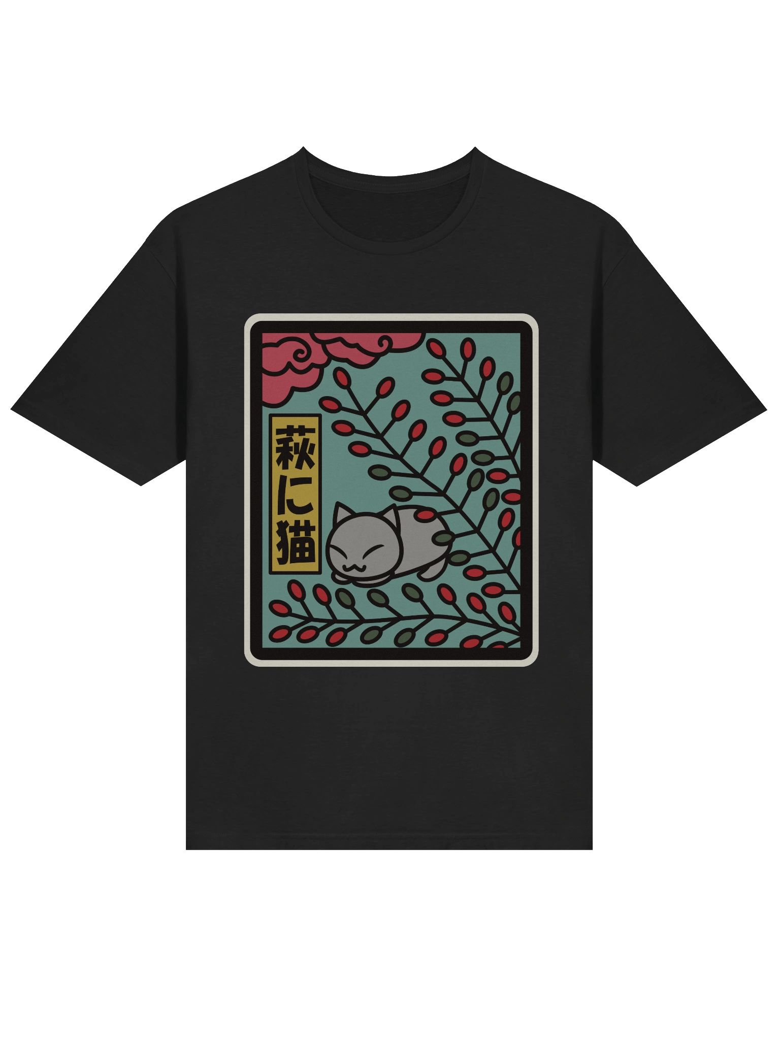 July Hanafuda Cat - Unisex Adult Super Soft Lightweight T-shirt product image (1)