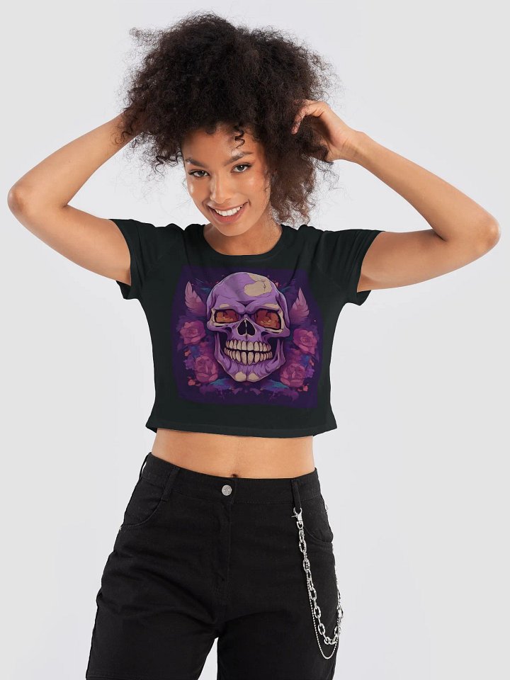 Gothic Rose Skull Crop Tee product image (1)