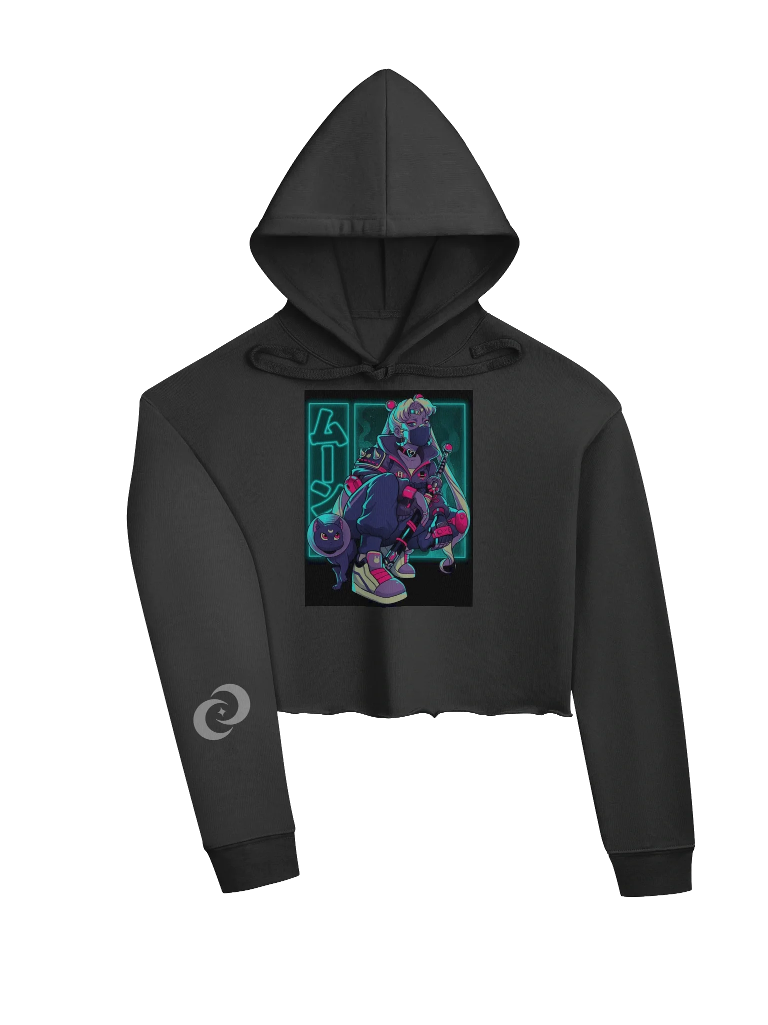 Sailor moon Neon Samurai Crop Hoodie woman product image (3)