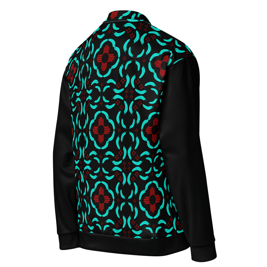 New Mexico Zia Turquoise Feathers Bomber Jacket product image (9)