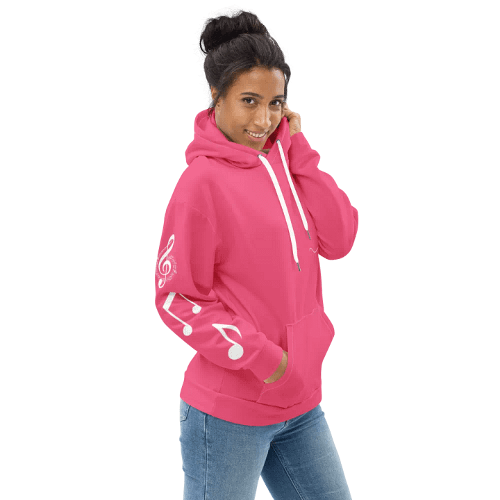 Band Geeks Rule Bass Clef Hoodie | Pink product image (1)