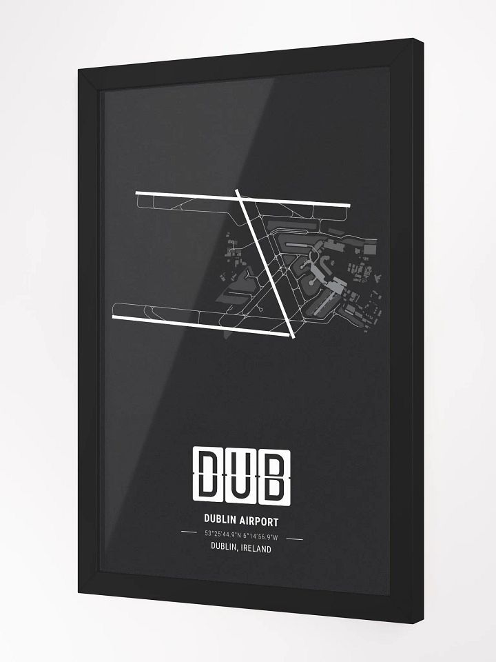 Framed Airport DUB Premium Map On Matt Paper product image (2)
