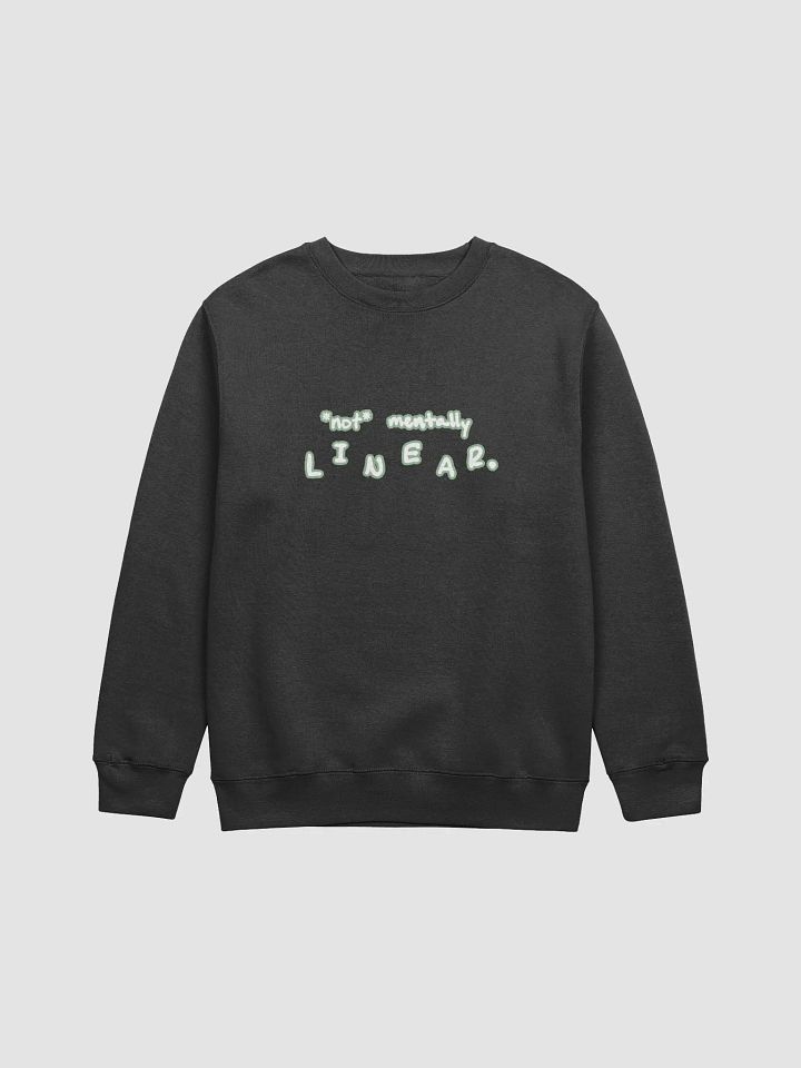 *not* mentally linear (lined design, #96B697) printed crewneck product image (4)