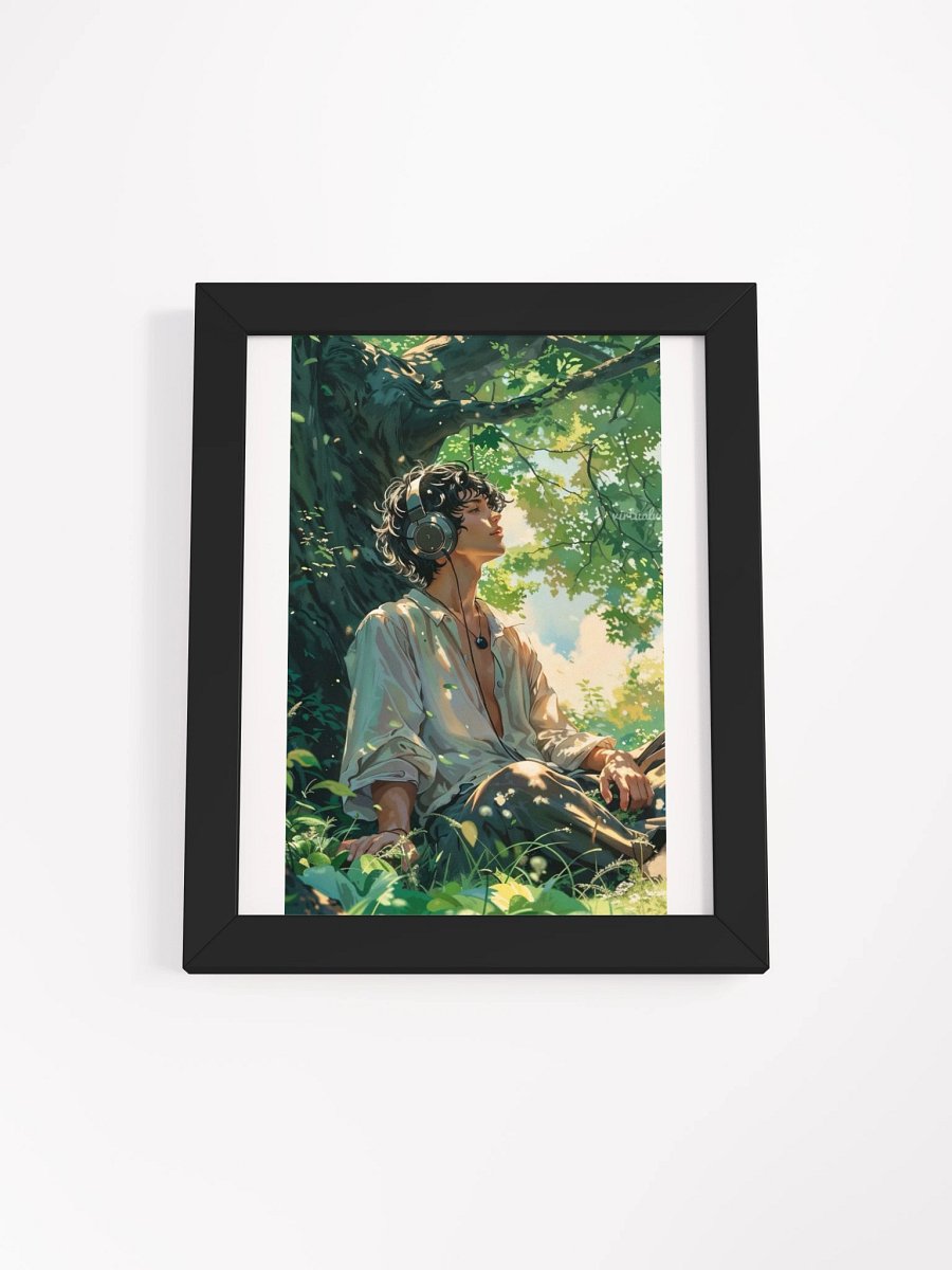 Whispers of the Forest" – Tranquil Headphones Boy Wall Art product image (3)