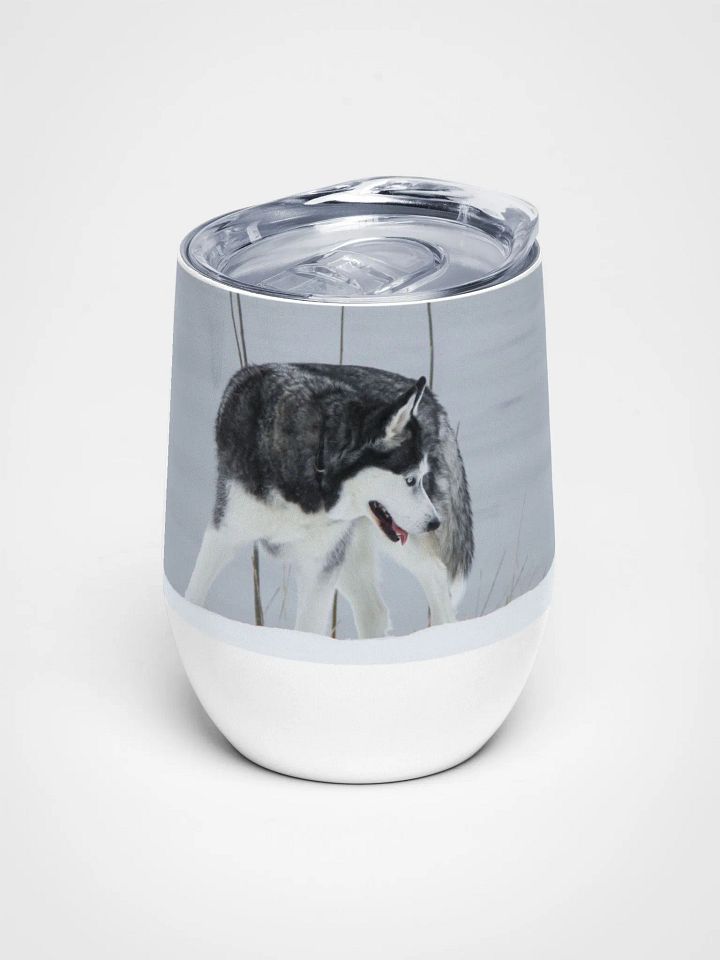 Wine Tumbler - Blue Eye Siberian Husky in the Snow product image (2)