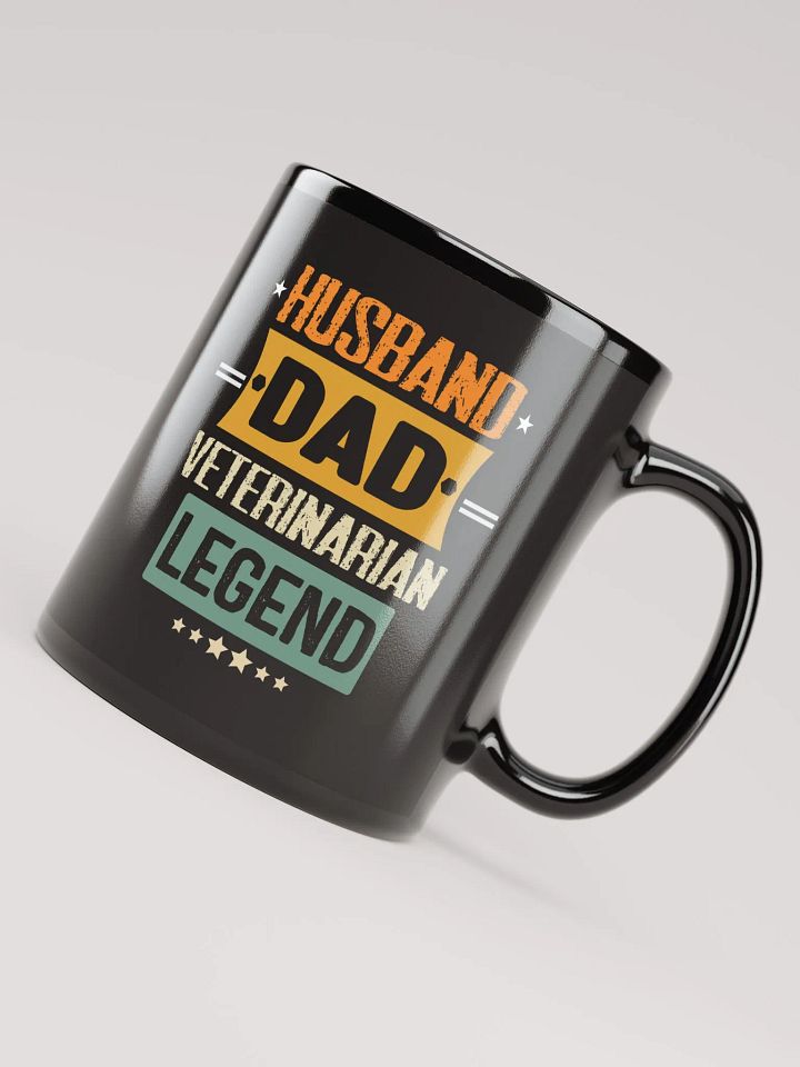 "Husband-vet-legend" black glossy mug product image (2)