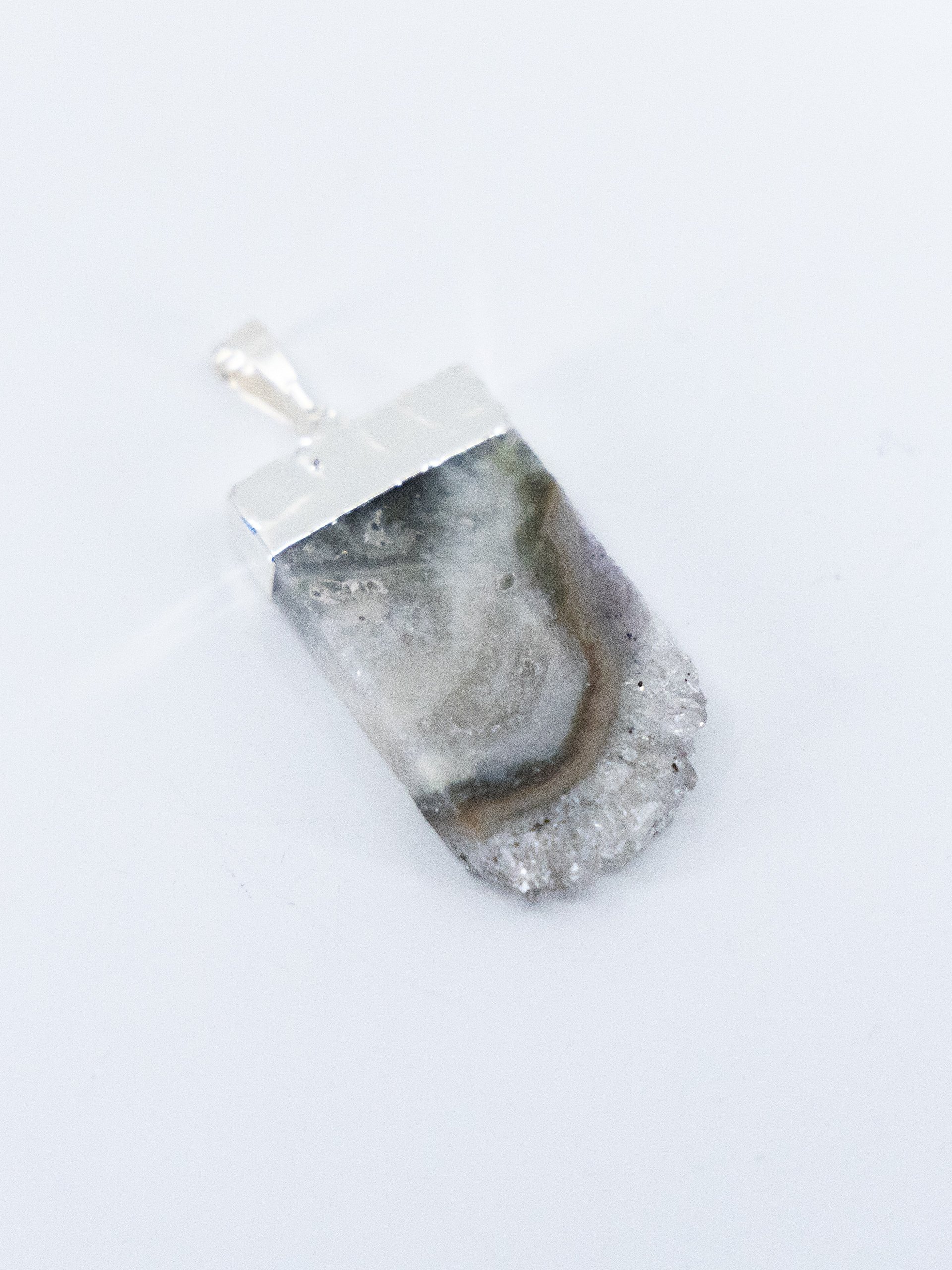 Silver Amethyst Sliced Geode Necklace product image (1)