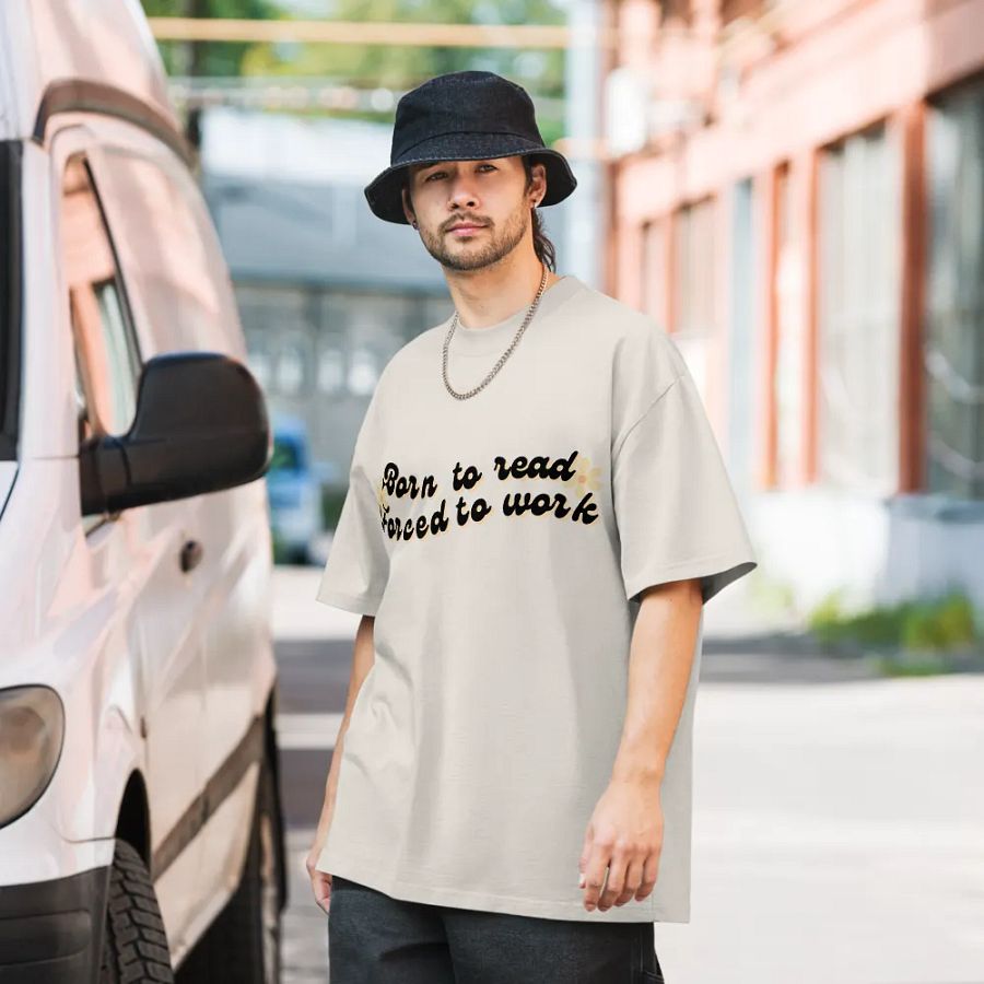 Born to Read Forced to Work Oversized T-Shirt - Perfect for Book Lovers product image (7)