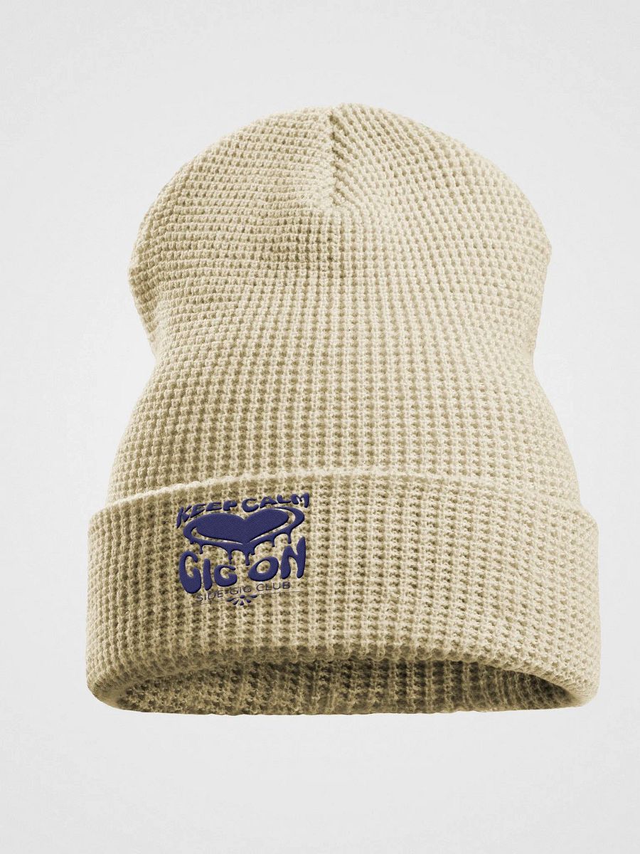 Keep Calm, Gig On Side-Gig Club Waffle Knit Beanie in Navy product image (5)