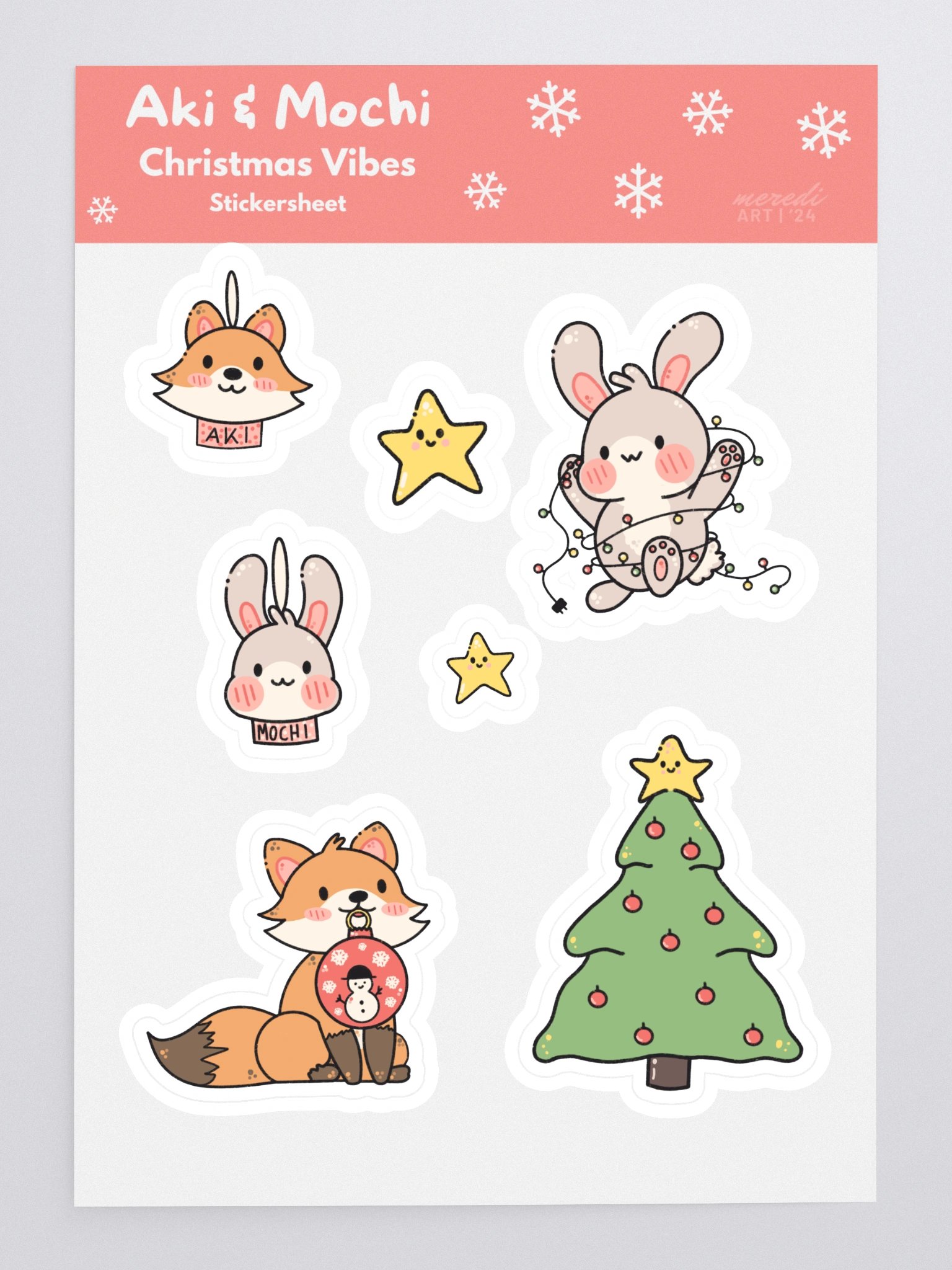 Aki & Mochi Christmas Vibes Sticker Sheet product image (3)