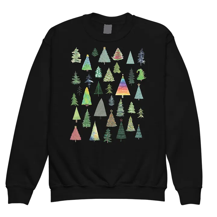 Christmas Tree Collage Youth Crewneck Sweatshirt product image (5)