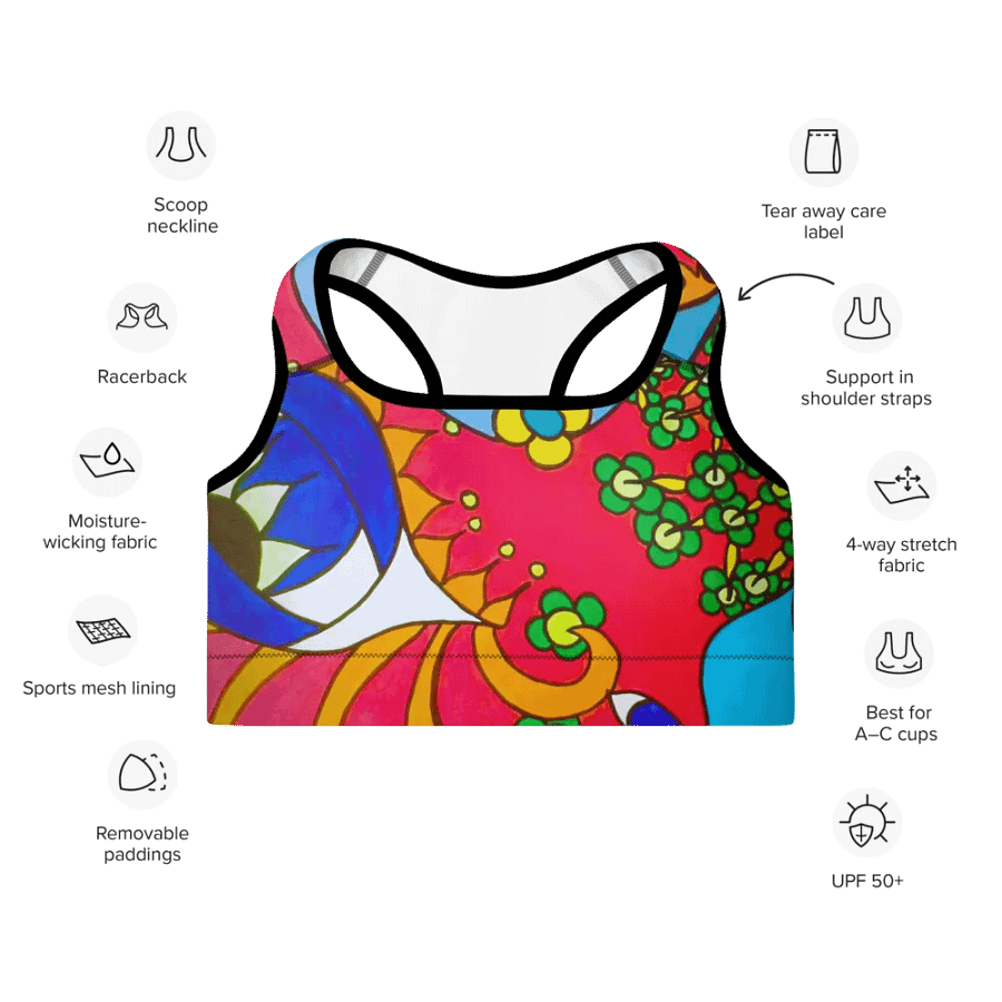 Ethereal Vision All-Over Print Sports Bra product image (5)
