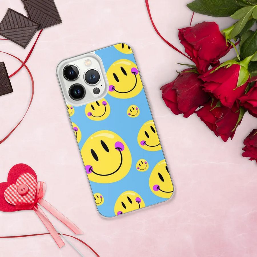 Smiley Faces Blue iPhone Case product image (9)
