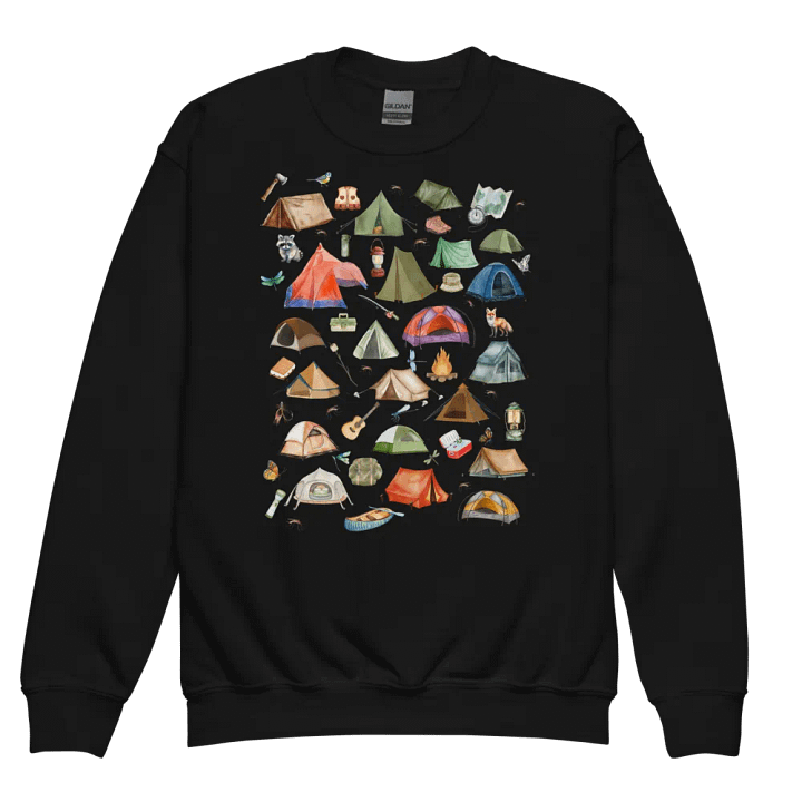 Camping Gear Collage Youth Crewneck Sweatshirt product image (1)