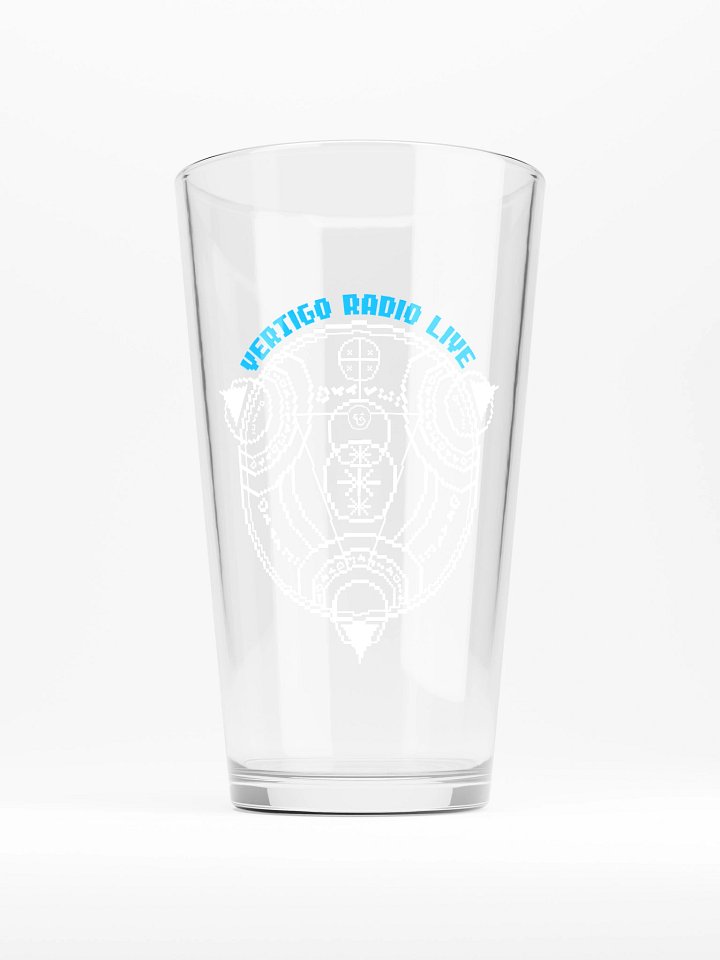 Vertigo Radio Live Pint Glass: Blue Pixel Edition product image (1)
