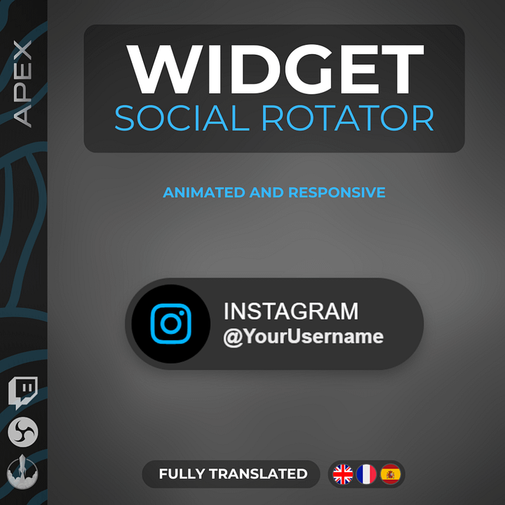 Widget Rotator Réseaux Sociaux Animé Twitch product image (1)