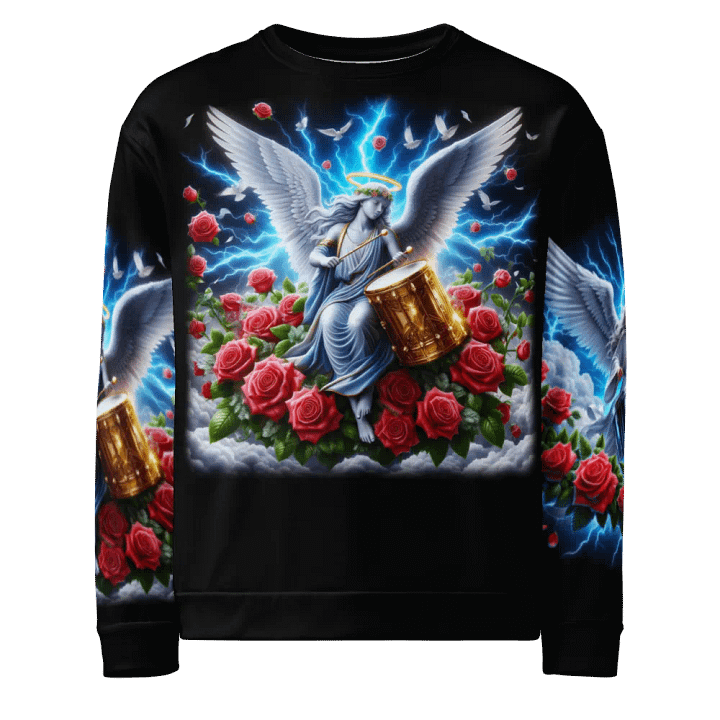 Angels making Music with a Drum - All-Over Unisex Sweatshirt #11 product image (1)