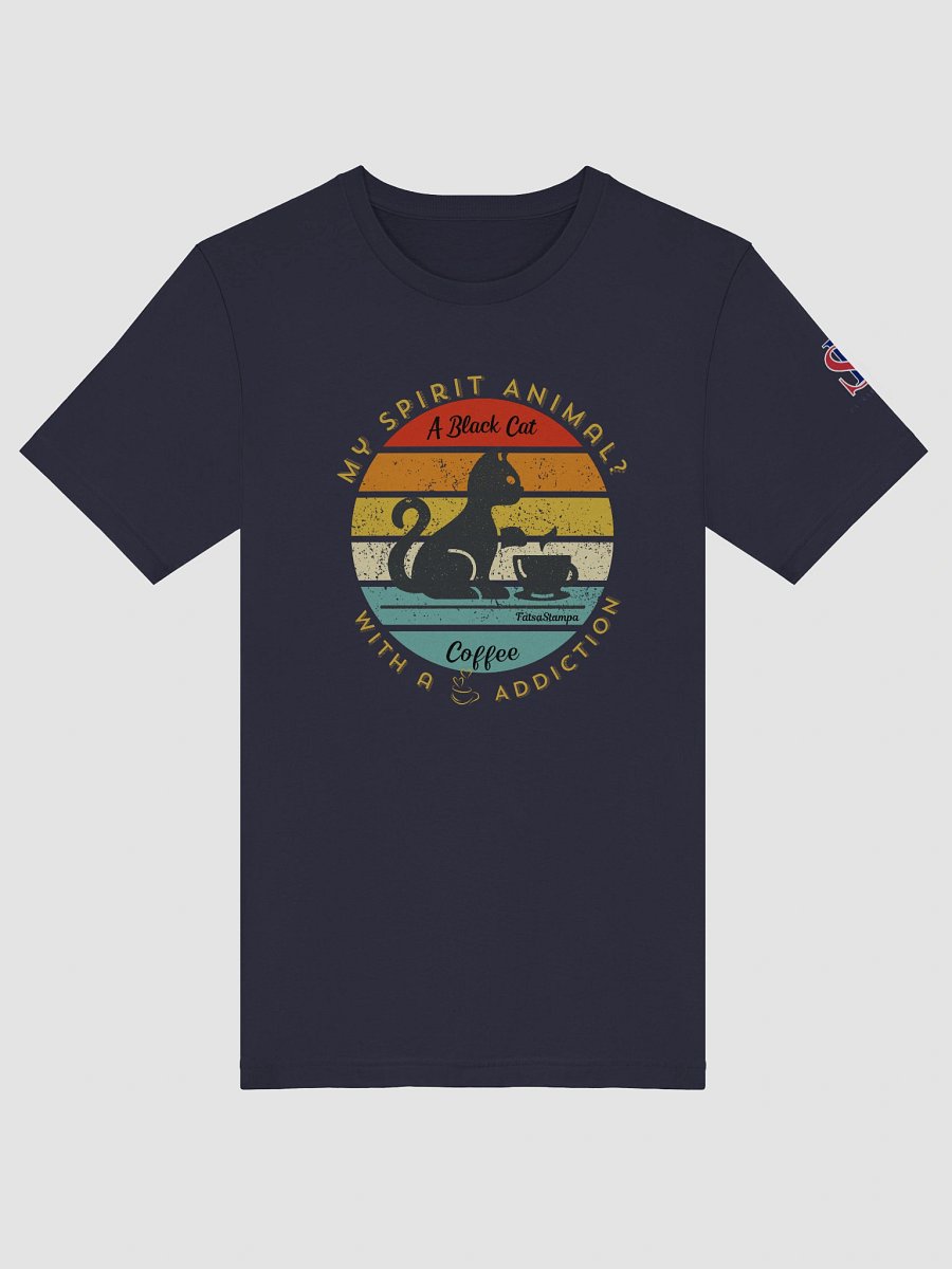 My Spirit Animal? A Caffeinated Black Cat” Retro Sunset Tee product image (19)