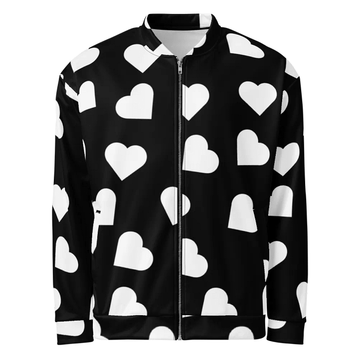 Love Pattern Black and White Unisex Bomber Jacket product image (1)
