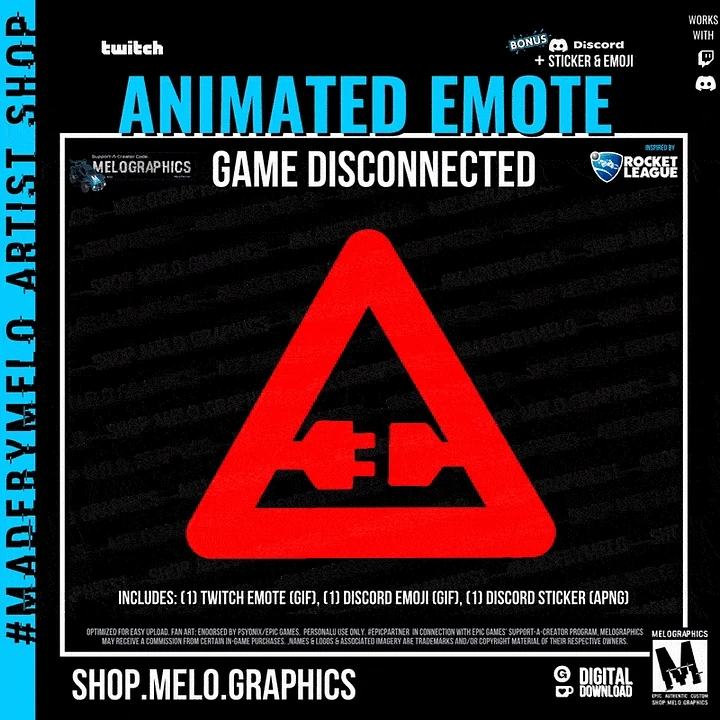 Game Disconnected - Animated Twitch Emote / Discord Emoji | #MadeByMELO product image (1)