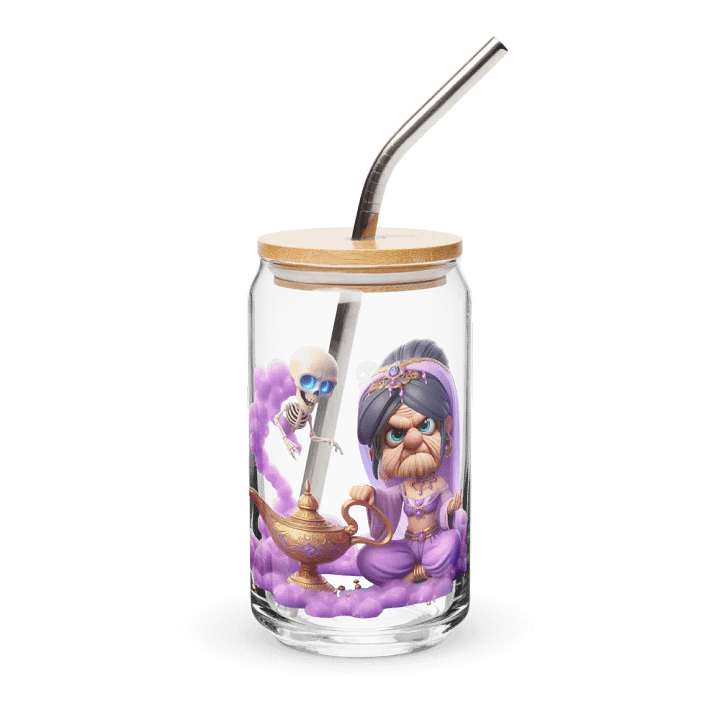 Dreamy & The Lamp 16 oz Glass w/ Lid & Straw product image (1)