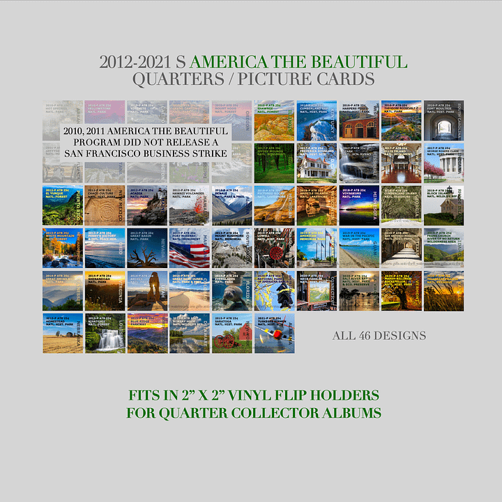 2012-2021 / San Francisco / America the Beautiful Quarters / Printable Picture Cards product image (1)