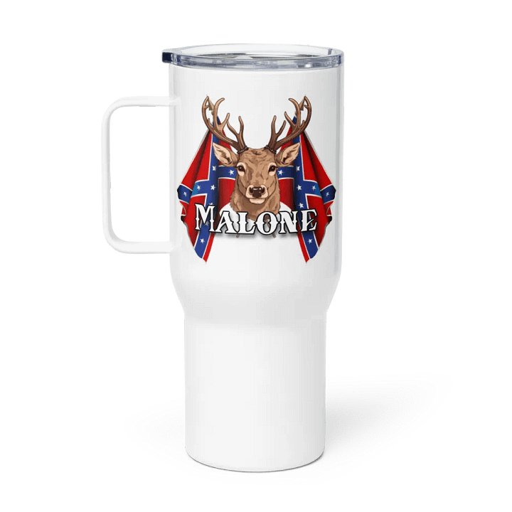 "Malone" Rebel Redneck Deer - Travel Mug w/ Handle product image (1)
