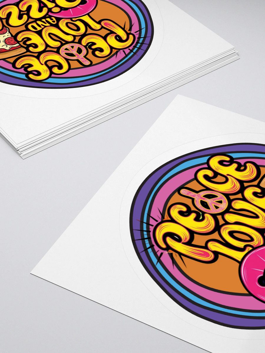 Peace, Love, and Pizza Kiss-Cut Stickers product image (12)