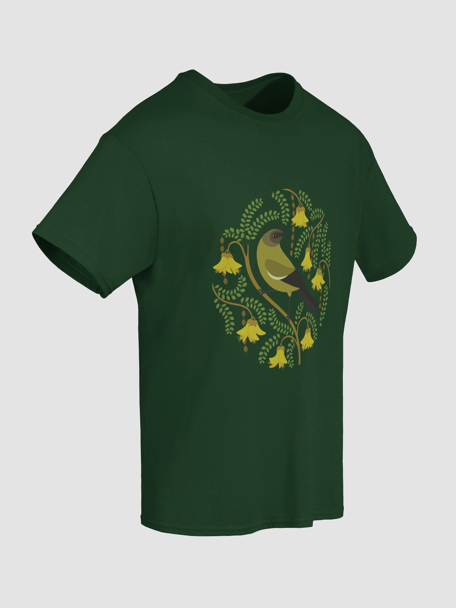 Korimako in Kōwhai T-Shirt – Unisex Adult Tee product image (8)