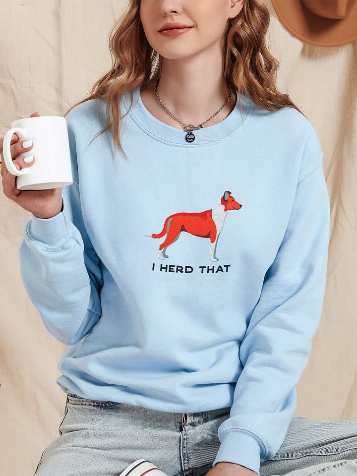 I Herd That Sweatshirt (Embroidered) of a Smooth Collie(Red) product image (2)