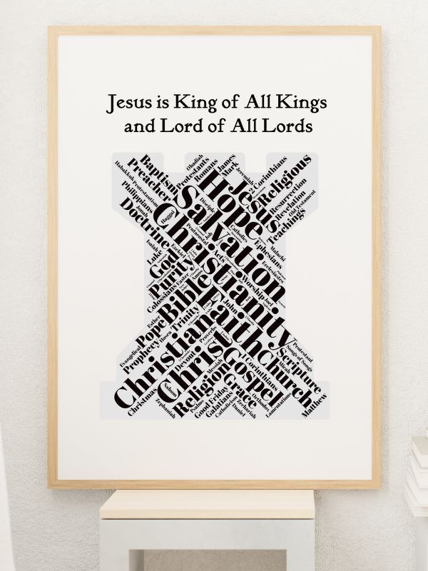 Printable Christian Wall Art – "Jesus is King of Kings, and Lord of All Lords" Castle Design product image (2)