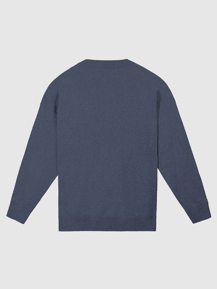 DELIGHTFULLY DIVISIVE (duotone dark blue design) relaxed knitwear crewneck product image (9)