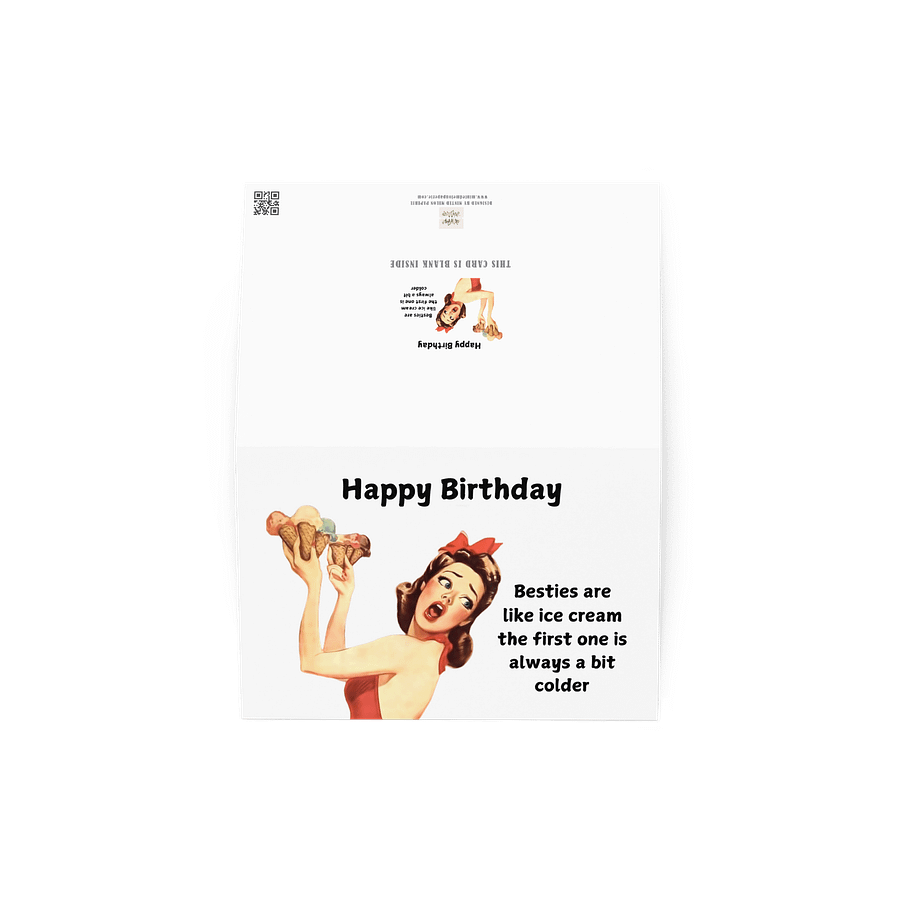 Funny Retro 1950s Happy Birthday Bestie Card product image (3)