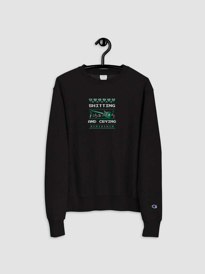 |Champion| Shitting and Crying Holiday Sweatshirt {Embroidered} product image (1)