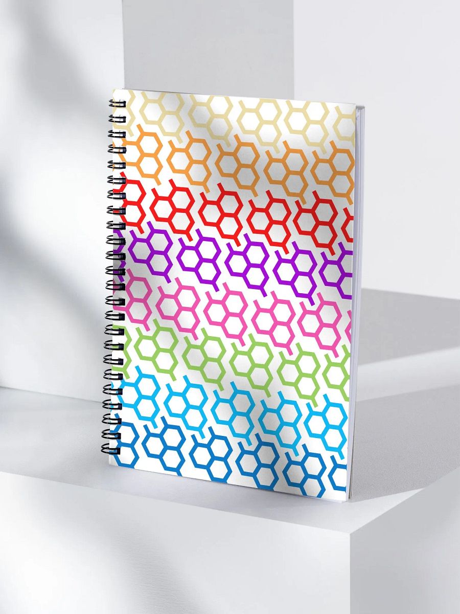Multicolored Hexagons In A Geometrical Pattern Spiral Notebook product image (4)