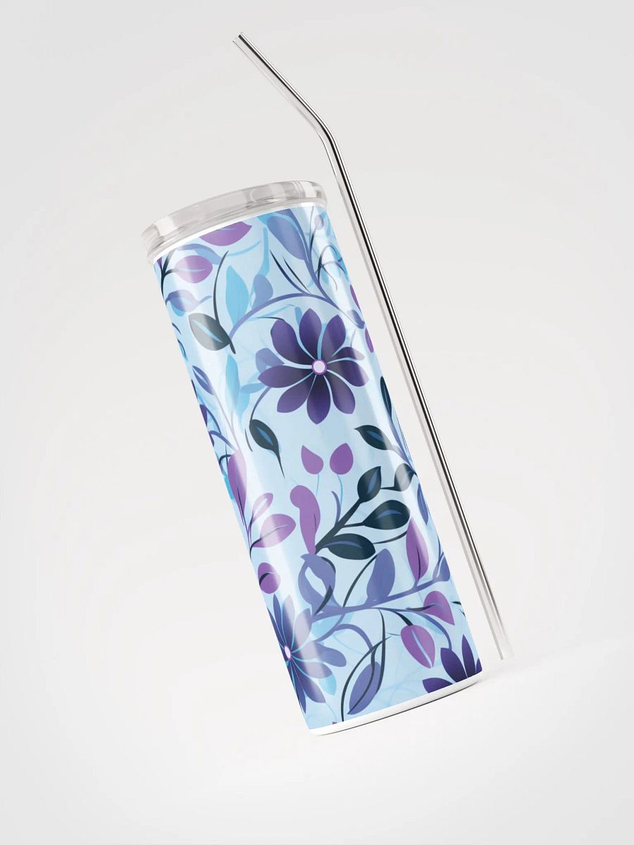 Pastel Purple Blue Tree Leaves Nature Stainless Steel Insulated Tumbler product image (3)