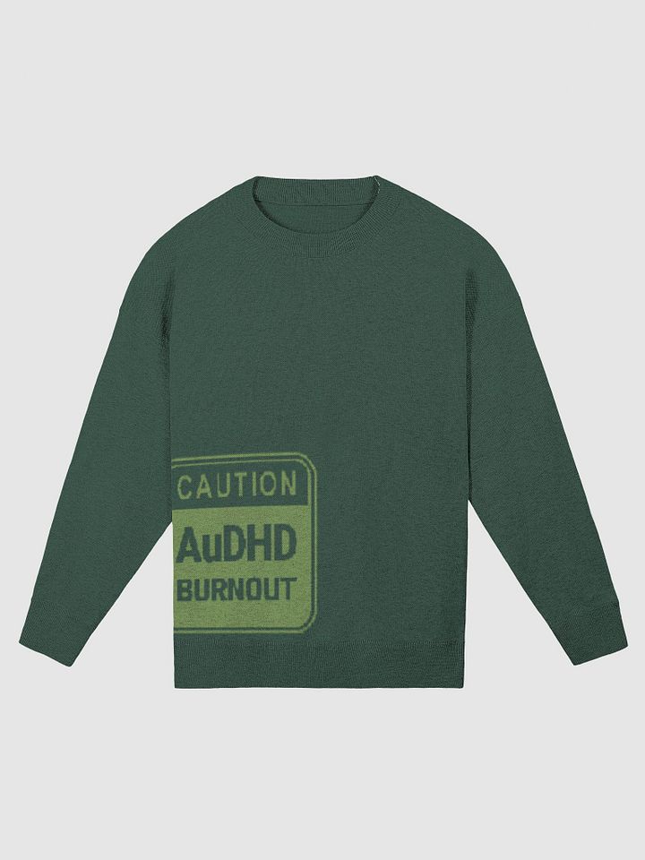 CAUTION: AuDHD BURNOUT (duotone green) knitwear crewneck product image (1)